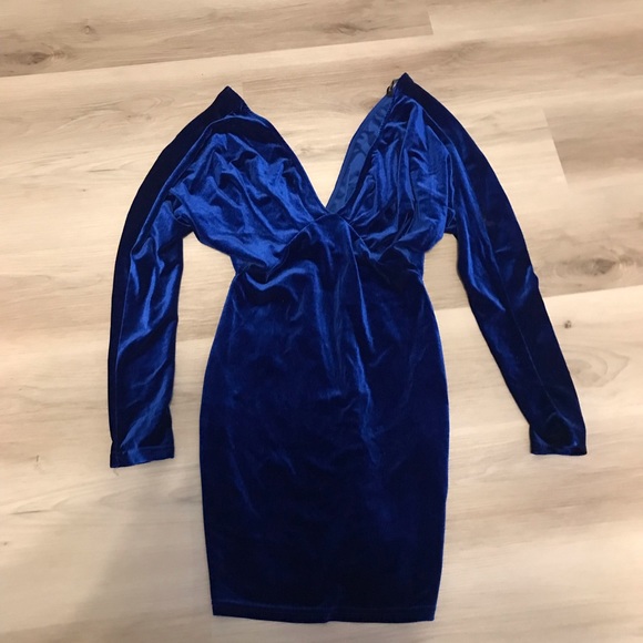 Deep V Velvet Dress